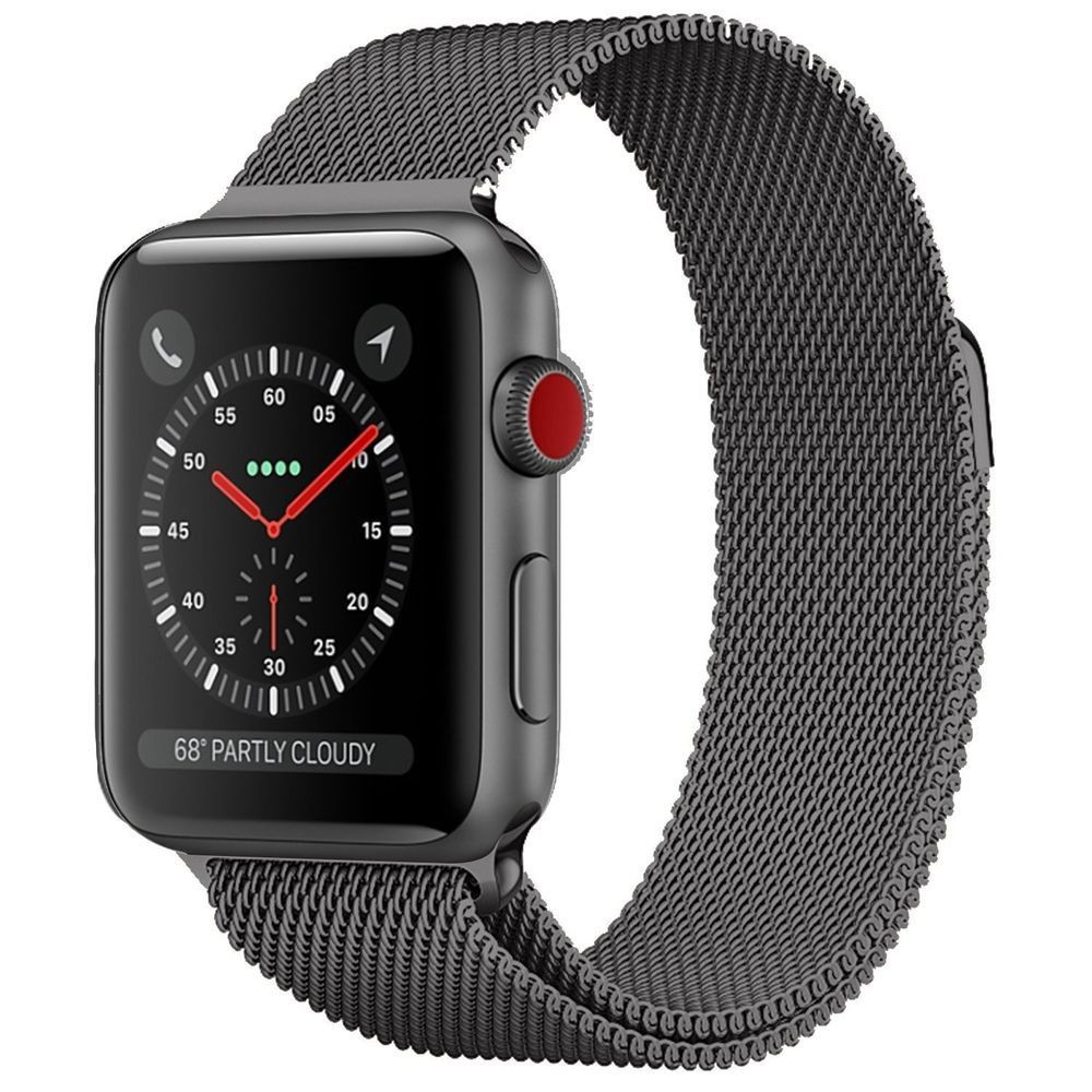 Ремешок Milanese Loop для Apple Watch 42/44 mm тёмно-серый