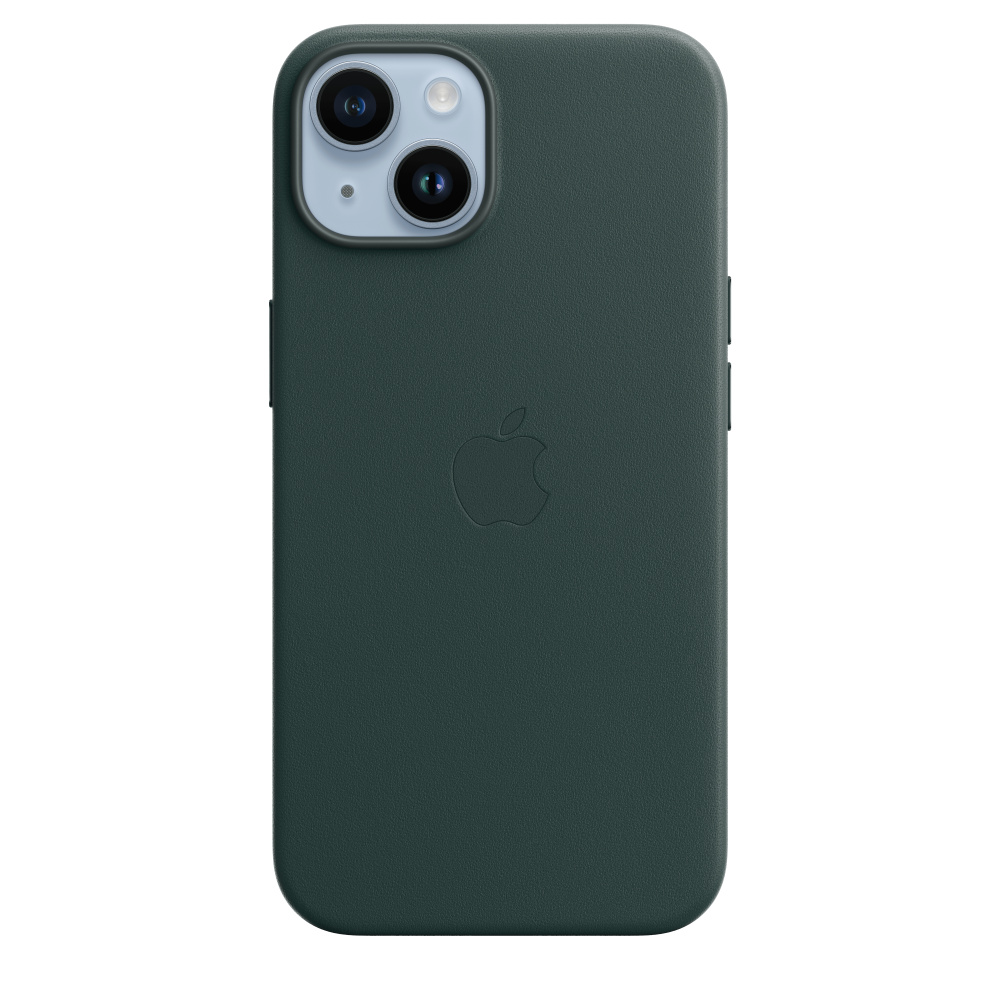 Кожаный чехол для iPhone 14 Зеленый