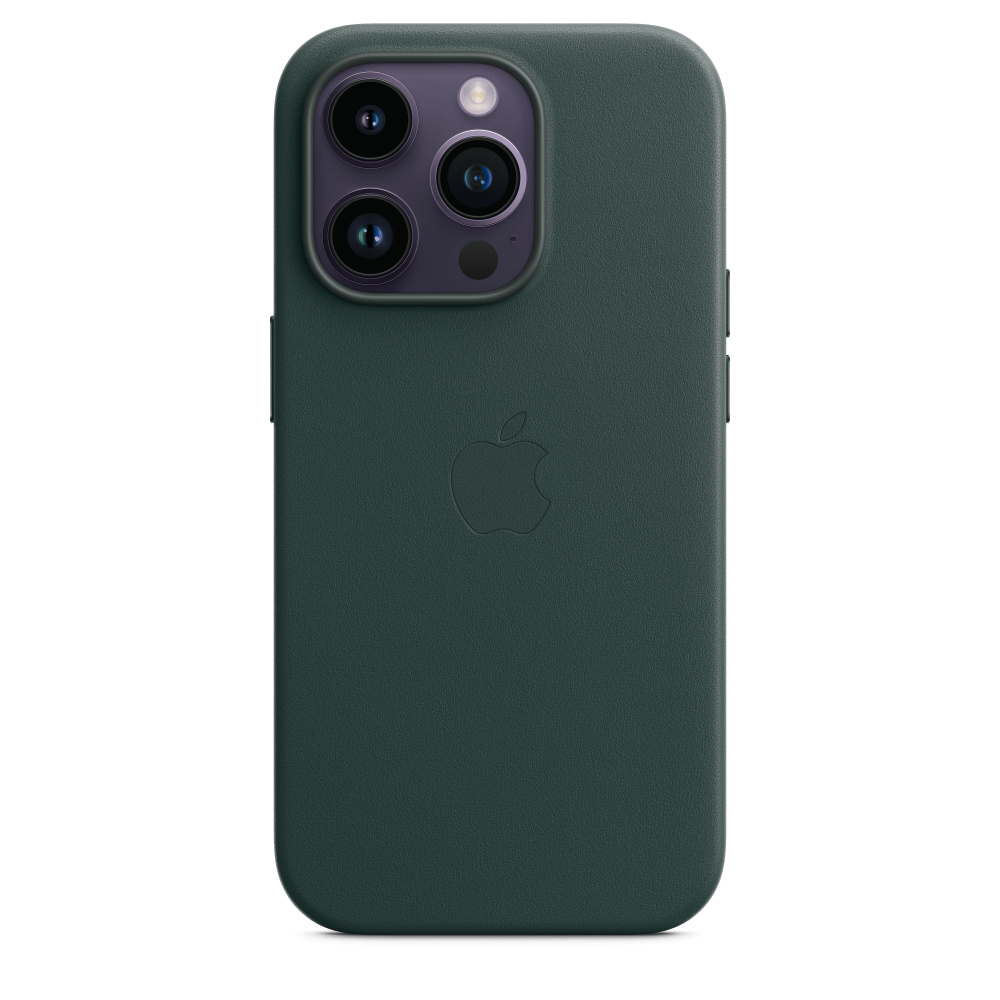 Кожаный чехол для iPhone 14 Pro Зеленый