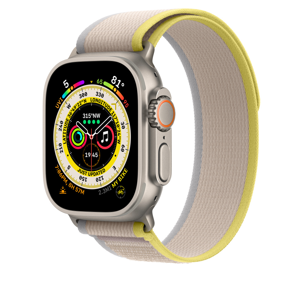 Ремешок для Apple Watch Ultra Trail Loop 49mm Yellow/Beige - S/M бежево-желтый