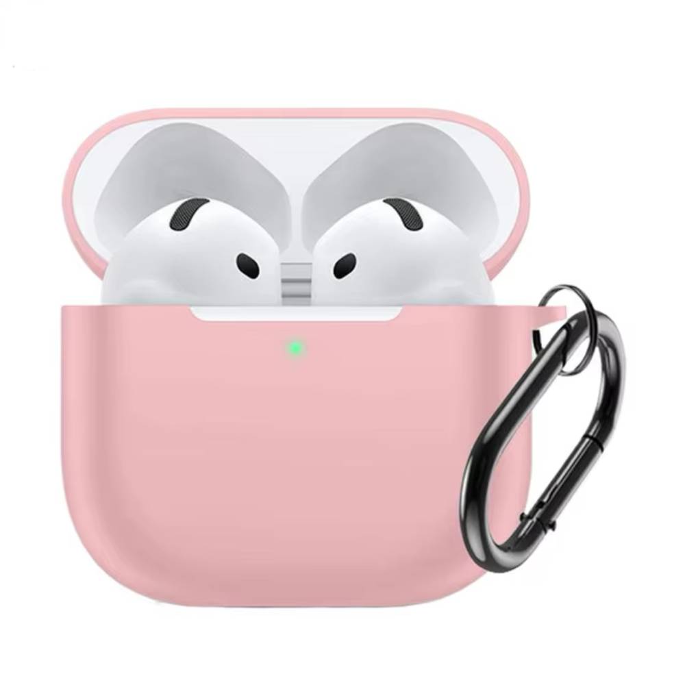 Силиконовый чехол c карабином для AirPods 4 Розовый