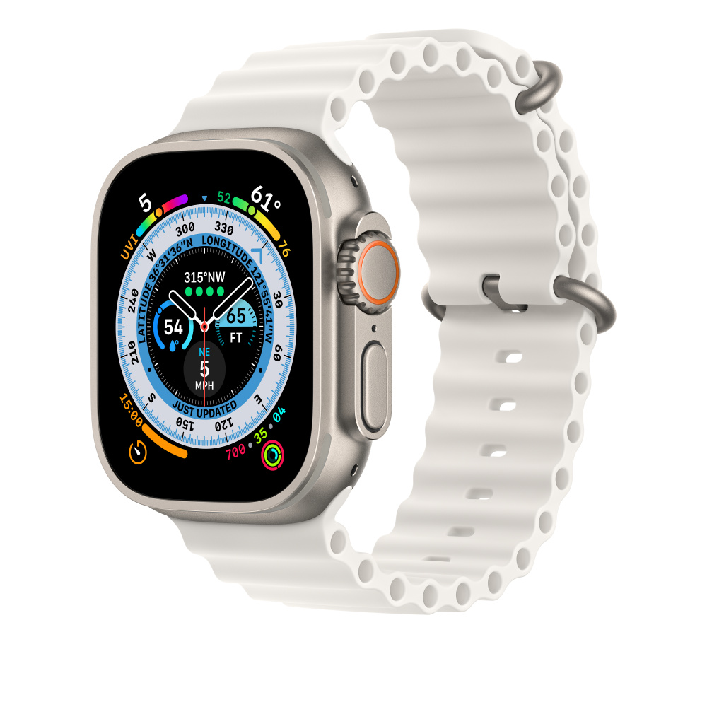 Ремешок Ocean band для Apple Watch 42/44/45/49 mm серебристый