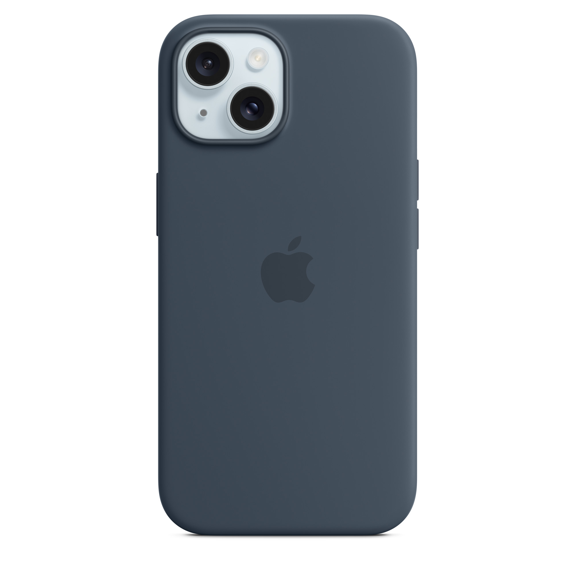 Силиконовый чехол для iPhone 15 Plus Штормовой синий