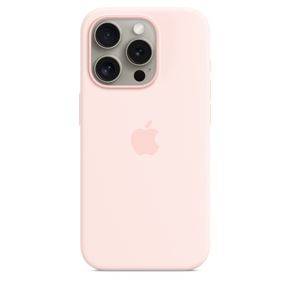 Силиконовый чехол для iPhone 15 Pro Max Светло-розовый