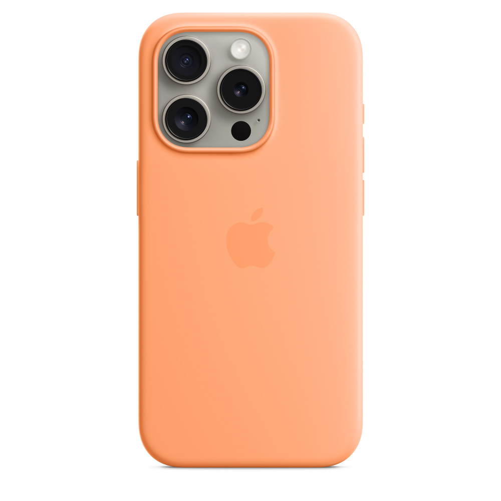 Силиконовый чехол для iPhone 15 Pro Оранжевый сорбет
